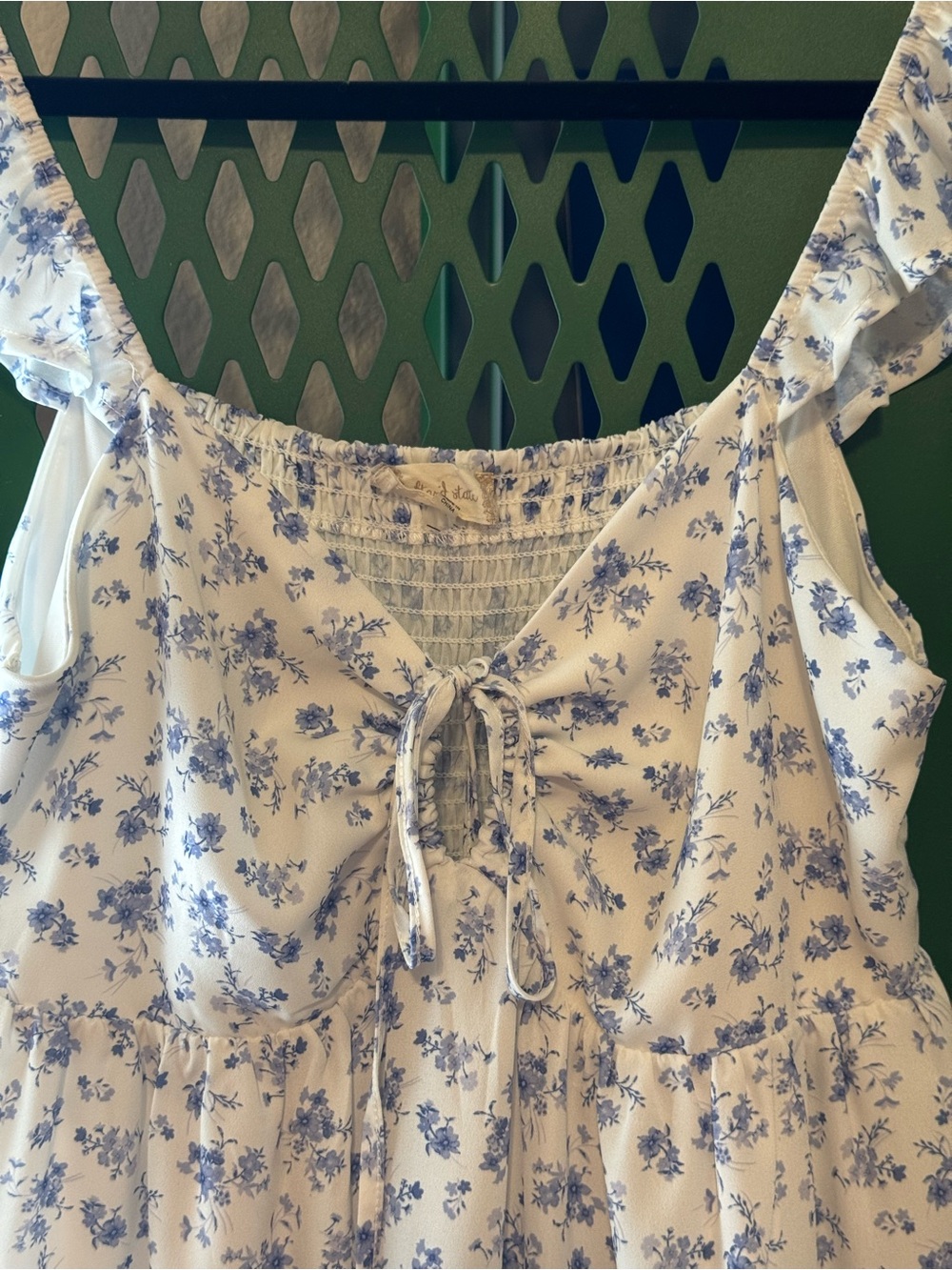 Altar'd State White and Blue Floral Mini Dress